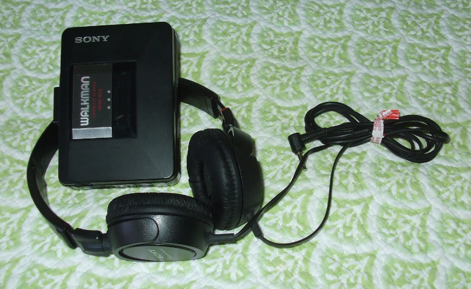 Sony WM-A12 Walkman Cassette Tape Player w/ Clip & Head Phones Tested Working!