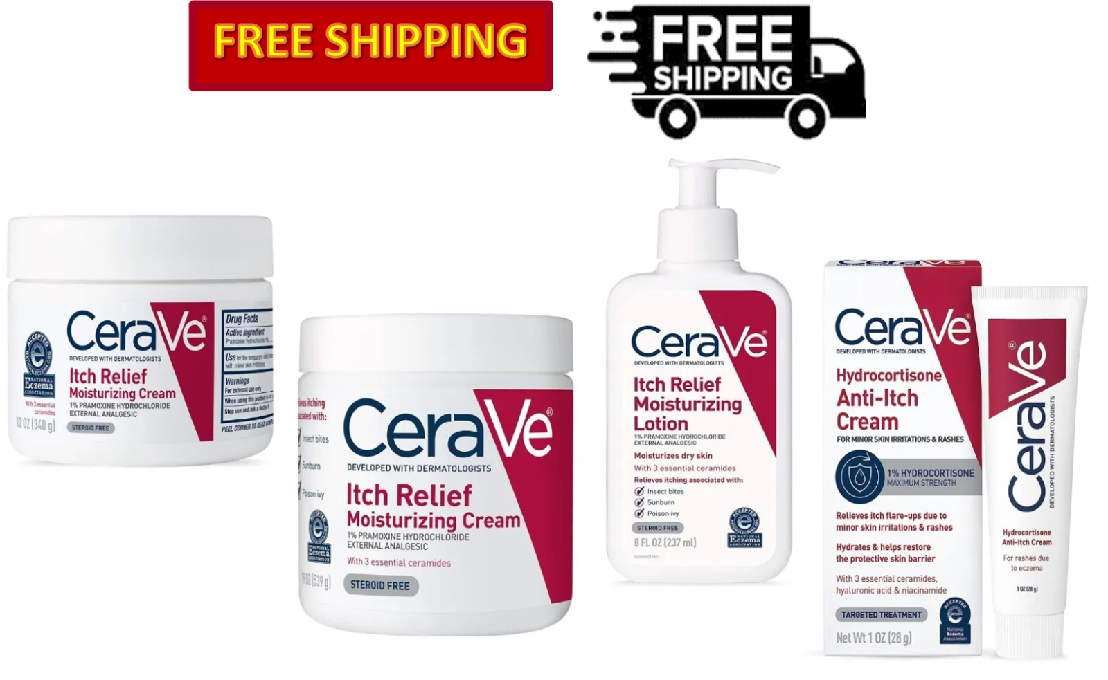 CeraVe Anti Itch Moisturizing Cream & Lotion with Pramoxine Hydrochloride CeraVe Anti Itch Moisturizing Cream & Lotion with Pramoxine Hydrochloride