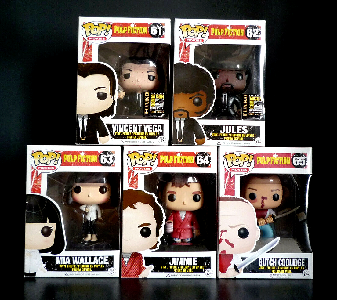 Funko Pop! Pulp Fiction Vincent Vega, Jules, Mia Wallace, Jimmie