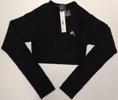 Oner Active Classic Seamless 2.0 Long Sleeve Crop Top in Black Size S NWT $42