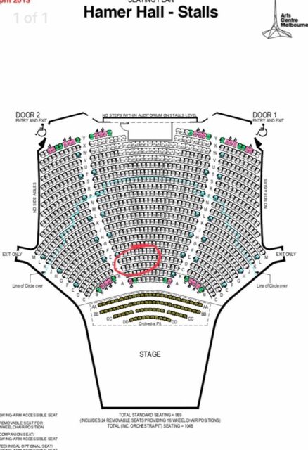 Hamer Hall Stalls Seating Chart