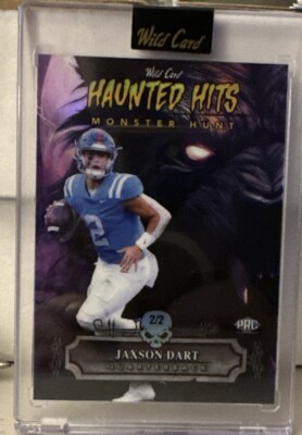 Jaxson Dart 2023 Wild Card Haunted Hits Monster Hunt 2/2 Werewolf #HHWW-JD