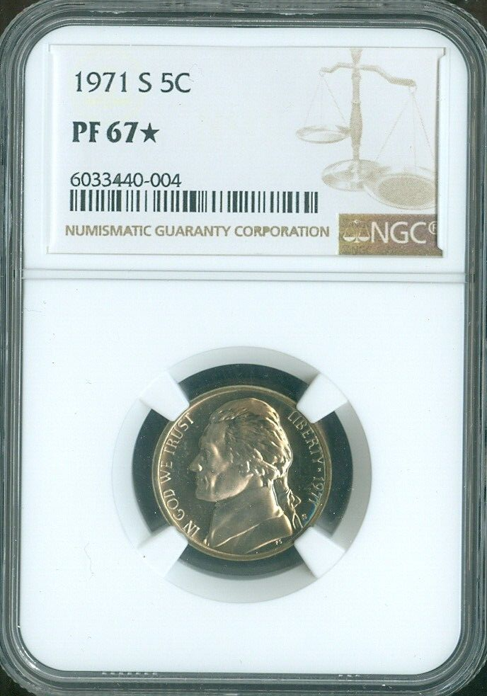 1971 S Jefferson Nickel NGC PF67 STAR Quality