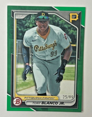 2024 Bowman TONY BLANCO JR Green Parallel 25/99 #BP-132 Pirates