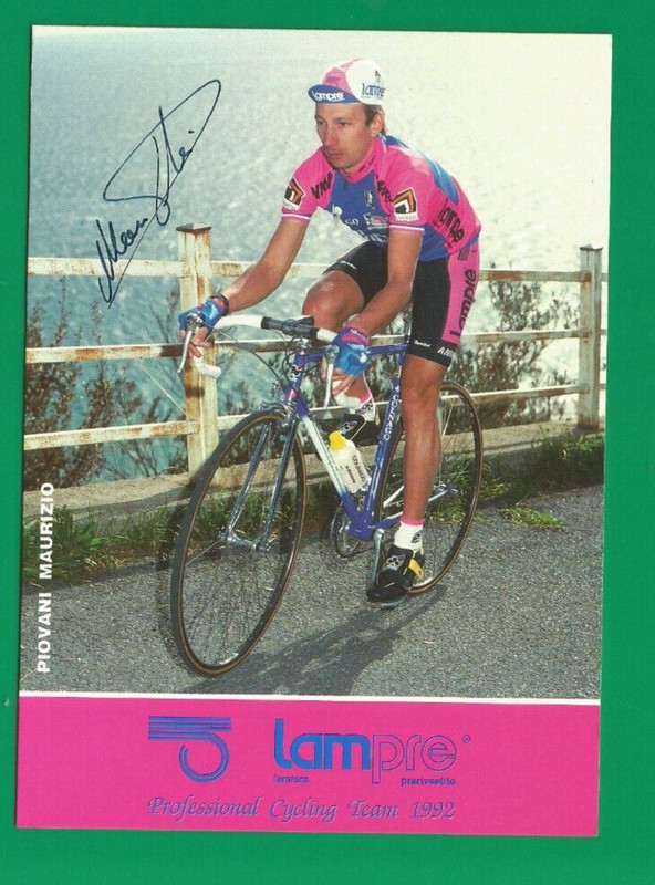 Cyclisme Carte Cycliste Piovani Maurizio Ã©Quipe Lampre 1992 SignÃ©E