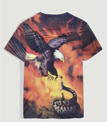 BALD EAGLE With RATTLESNAKE SHIRT 2XL PRINTED BOTH SIDES NWT UNISEX 