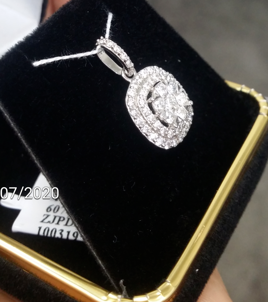 Pre-owned Handmade Steal Deal 0.80 Ctw Genuine Cluster Diamond Cushion Halo Pendant Charm 14k Gold