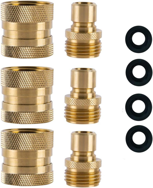 Brass Garden Hose Quick Connect Adapter 3/4" GHT for Pressure Washer 3 Female 3
