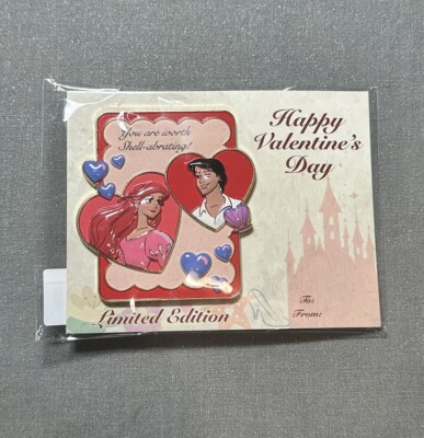 Disney Employee Center DEC Will You Be My Valentine? Ariel Eric V-Day Card Pin