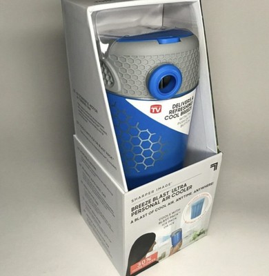 Shaper Image Breeze Blast Ultra Personal Air Cooler 30% More Power. Blue. New
