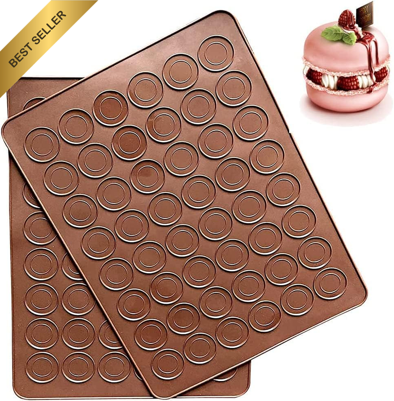 2 PCS 48 Capacity Macaron Silicone Baking Mat Baking Sheet Muffin DIY Chocolate