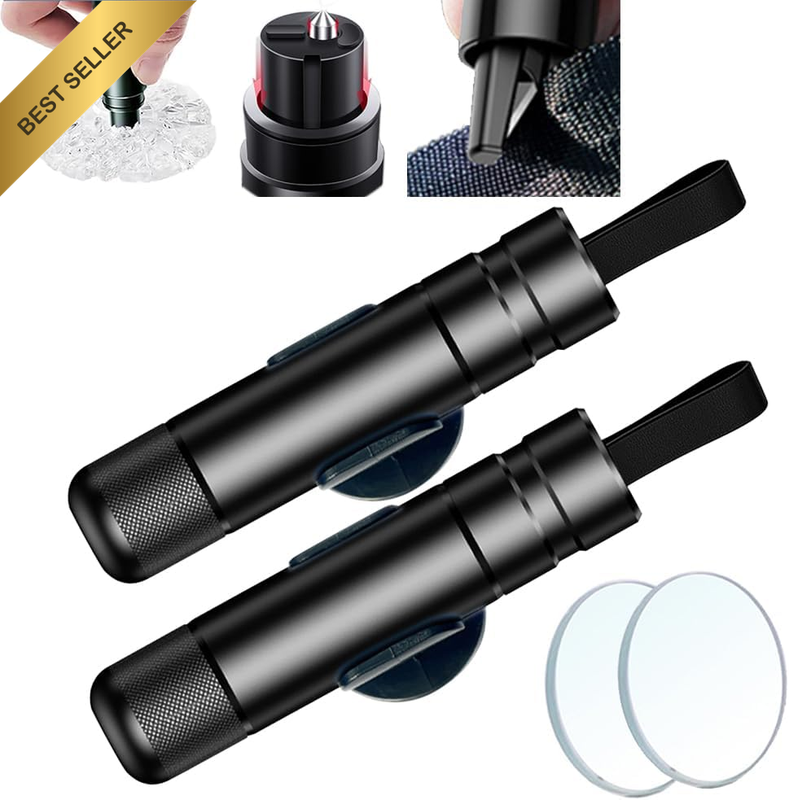 2-Pack Car Safe Hammer, Car Window Glass Breaker and Seatbelt Cutter Car Escape