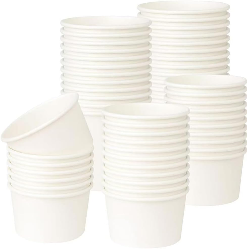 Ice Cream Cups, Disposable Paper Solid Cup (100 Pack 12Oz)