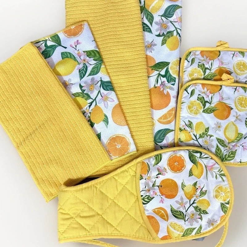 Smart Home Essentials for Living Yellow Lemons 7 Piece Kitchen