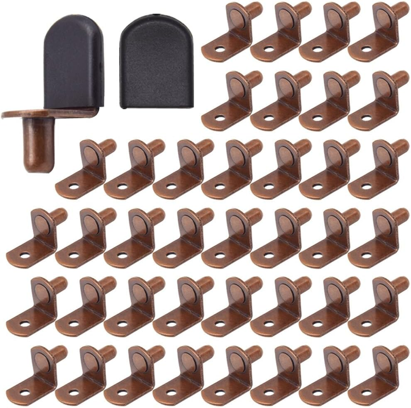50 Pcs Shelf Pins Shelf Support Pegs with Rubber Sleeve Cabinet Shelf Pegs Glass