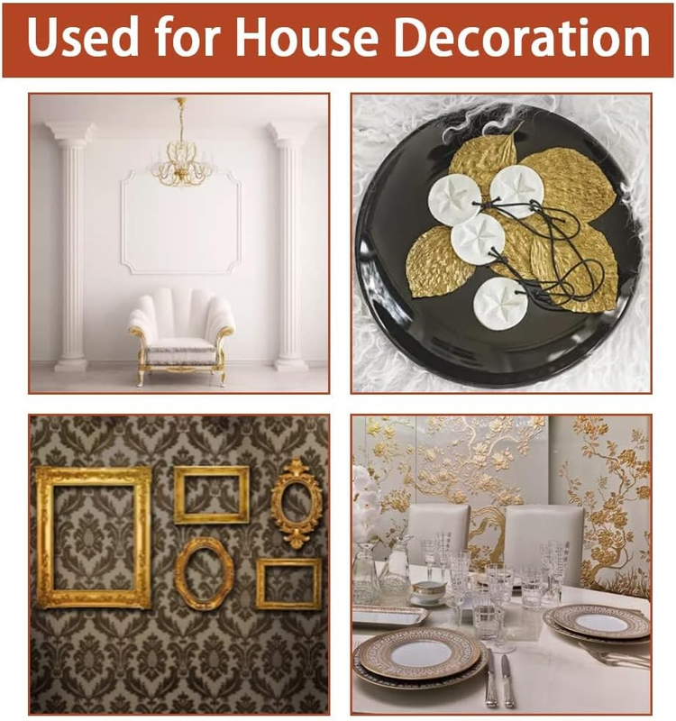 Gold Foil Sheets, 120 Sheets Gold Leaf Sheets, Imitation Gold Leaf Silver Leaf R