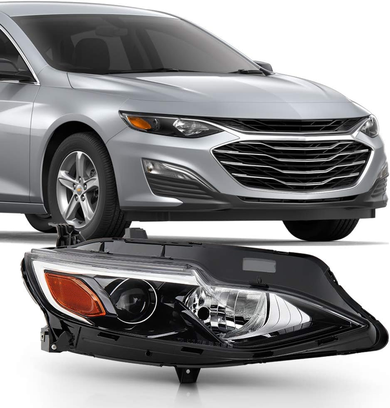 Projector Headlight Assembly Passenger Side for 2019-2022 Chevy Malibu Halogen