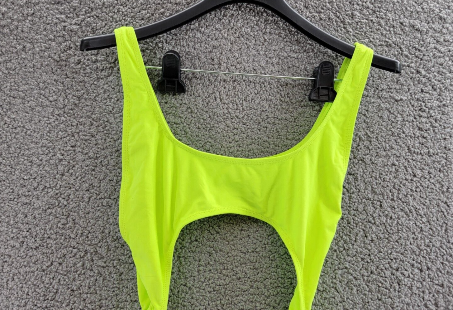 Good American Cutout Monokini Swimsuit Women's 3 Electric Lime Pull On Style - Picture 12 of 15