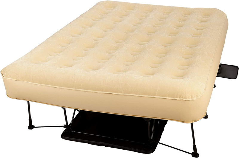 Simpli Comfy Bed Queen Self-Inflating Air Mattress with Built-In Frame, Pump and