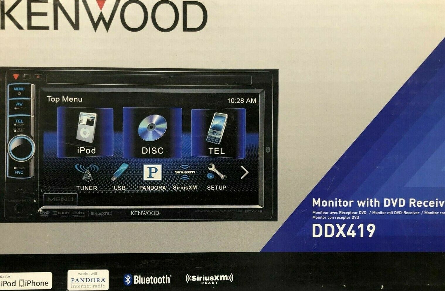 Kenwood DDX419 Bluetooth CD DVD iPhone Android Pandora AM FM Kenwood DDX419 Bluetooth CD DVD iPhone Android Pandora AM FM