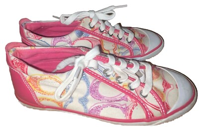 COACH Barrett Women's Sneakers Pink Signature C Logo Fashion Shoes Size 7B