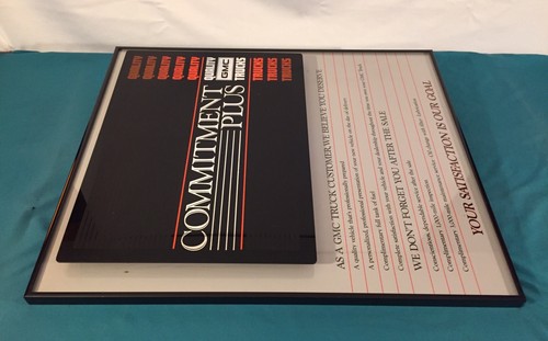 Vintage GMC Truck Dealership Commitment Plus Sign 24x20 Nice Shape See Pictures