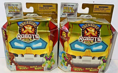 TreasureXRobots Gold Mini Treasure Bots 8 Levels of Adventure (Lot of 2)