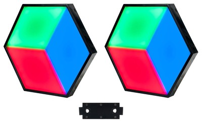 (2) American DJ ADJ 3D VISION PLUS DMX RGB LED Panels+Clamps For Bar/Club/Stage