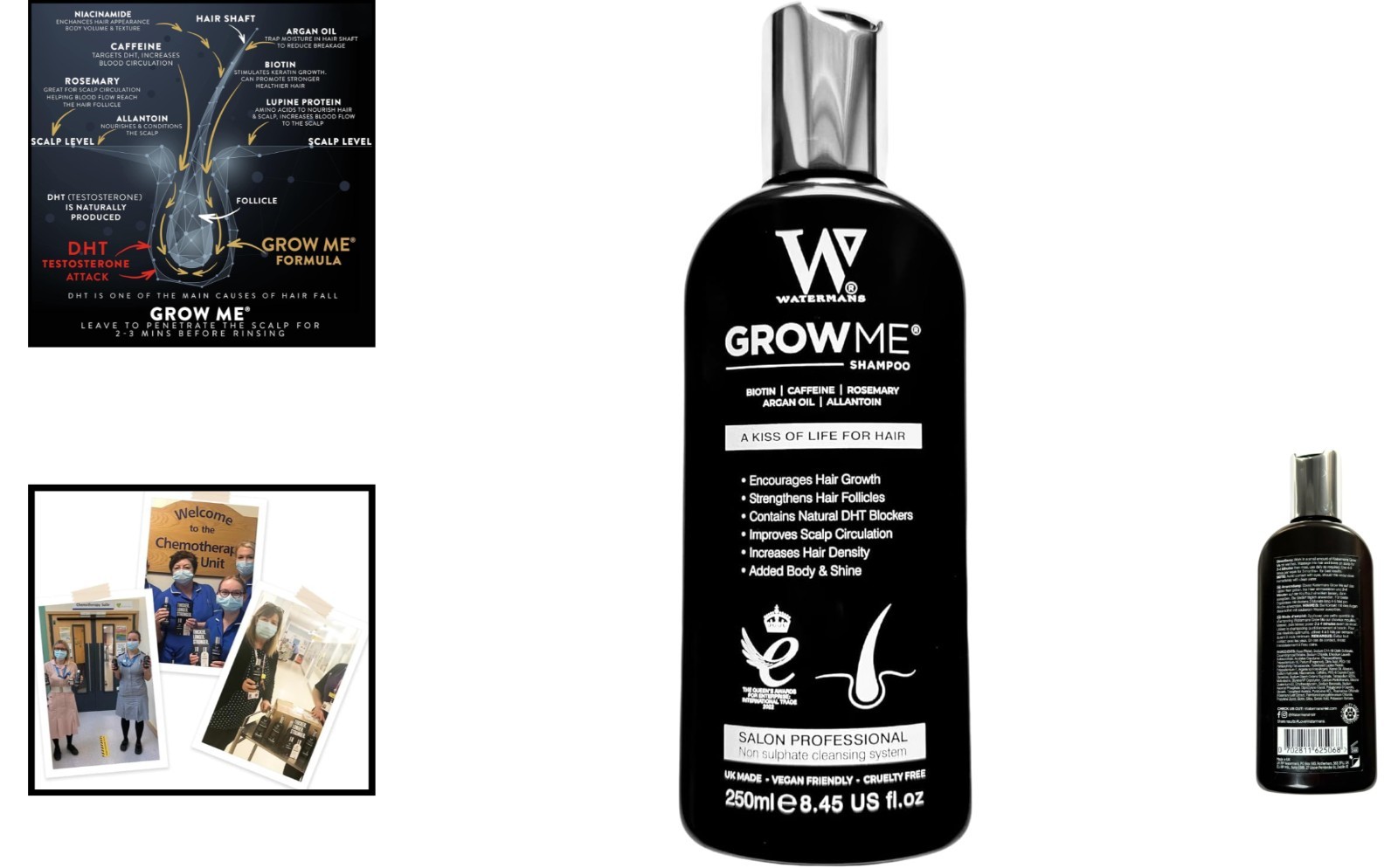 Shampooing Watermans 250ml pour Croissance Capillaire - Sans Sulfate & Biotine