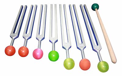 Radical 7 Chakra Tuning Forks - Colored Rubber Balls