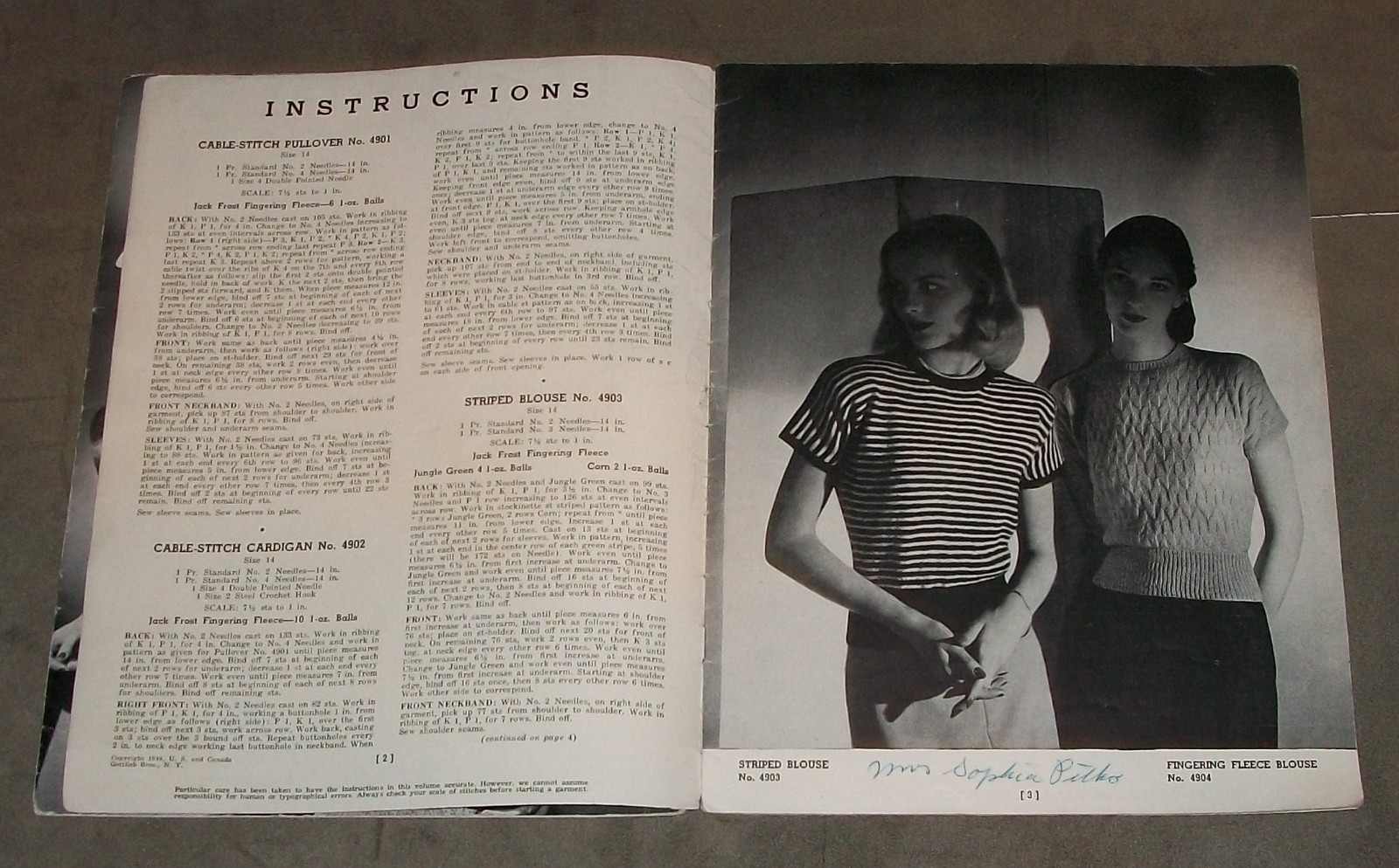 Jack Frost lot of 2, dated 1945 and 1946, directions and numerous classy photos