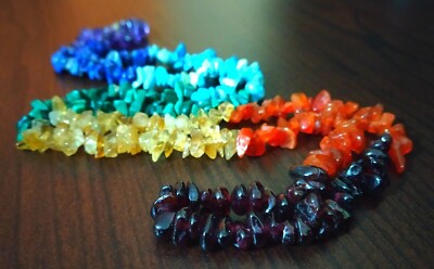 7 Chakra Crystal Mala Anxiety Stone Reiki Crystal 31 cm Long Necklace