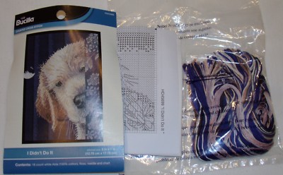 Plaid Bucilla Counted Cross Stitch I Didnt Do It New Dog Puppy