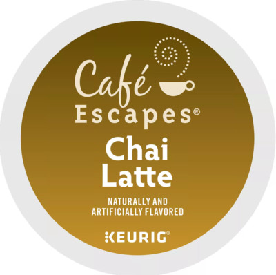 Cafe Escapes Coffee Keurig Single Serve K-Cup Pods, Chai Latte, 96 Count
