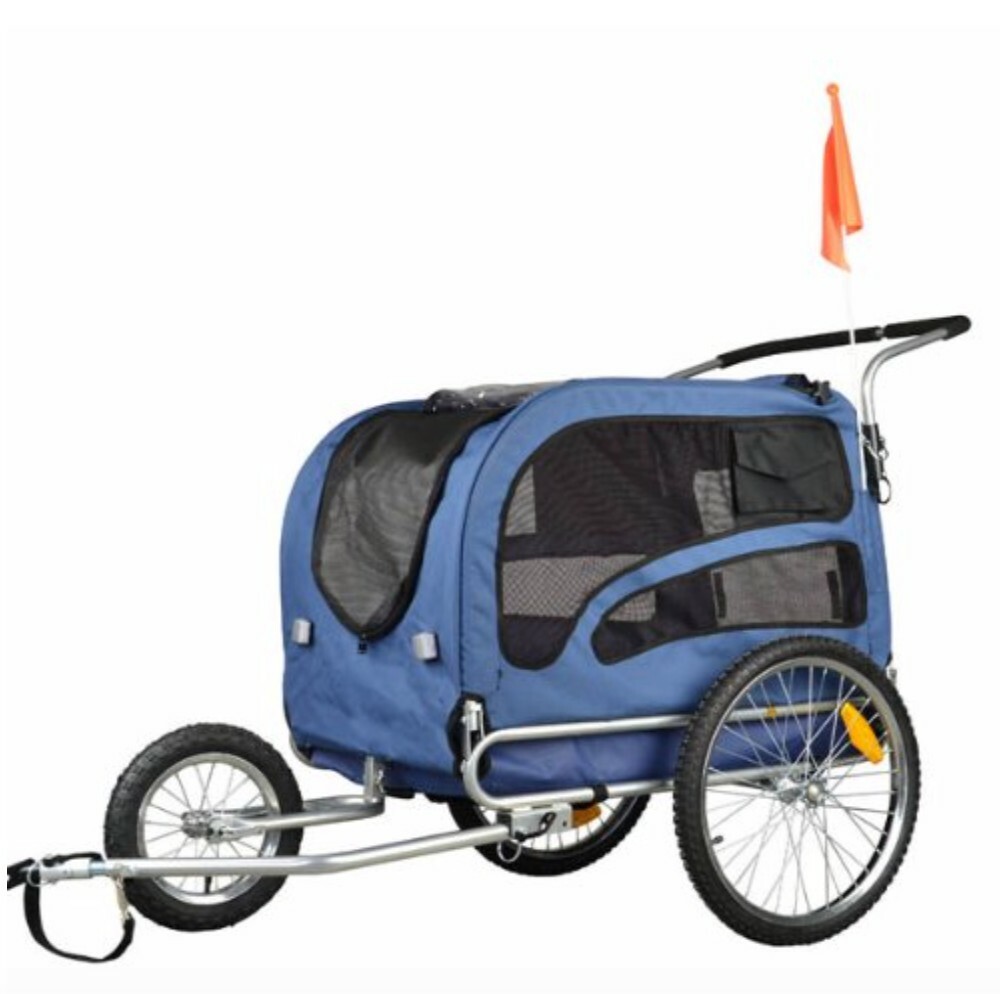 Rage Powersports 2-in-1 Pull-Behind Dog Bike Trailer or Push Stroller