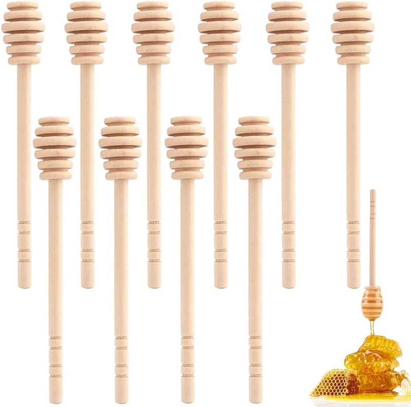 10 X Small Wooden Honey Sticks Spoons, Small Wooden Honey Spreaders, Mini 16 Cm