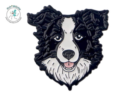 Anstecker Hund Border Collie 2,8 x 3 cm Talisman Glücksbringer Geschenkidee