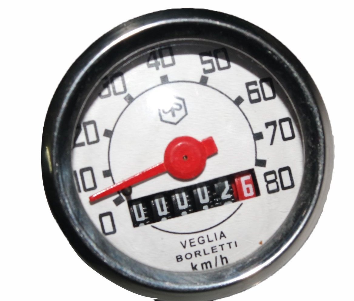 Vespa Vegelia Piaggio Logo 80 Kph White Face Speedometer Speedo V50 V90 V100  