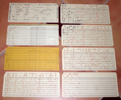Lot of 8 Vintage Mixed Computer Punch Cards Used & New