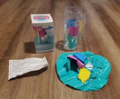 NEW Vintage Mervyns Paradise Beach Club Inflatable Tulip Flower Float Glass