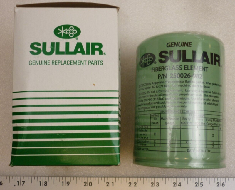 Sullair 250028-032 Filter Element Genuine Replacement Parts