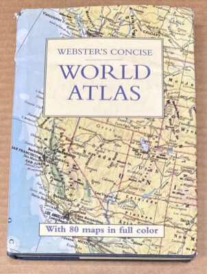 Websters Concise World Atlas by Tom Cross (1995, Hardcover, GOOD)