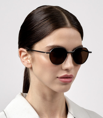 Pre-owned Dita Dts150-a-03 Vers-one Black Iron - Antique Silver W Sunglasses In Brown