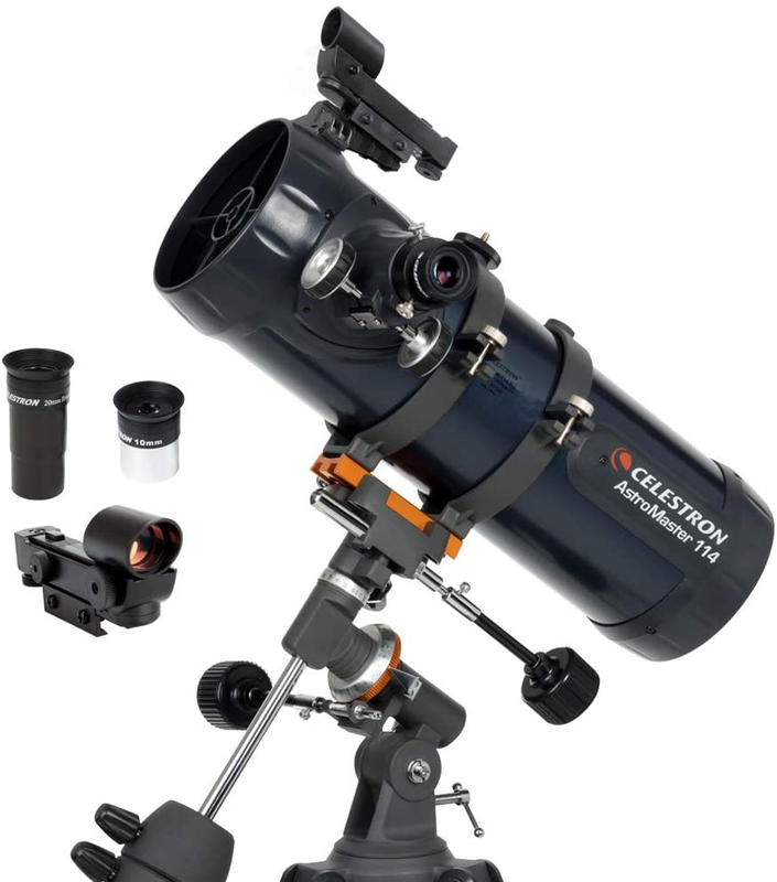 - Astromaster 114EQ Newtonian Telescope - Reflector Telescope for Beginners - Fu