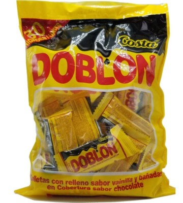 Costa Doblon Chocolate Coated Biscuit with Vanilla Cream (1 Pack of 30 Pieces) 