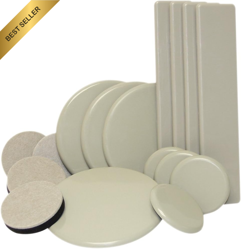 Assorted Reusable Furniture Sliders, Beige (16 Pack)