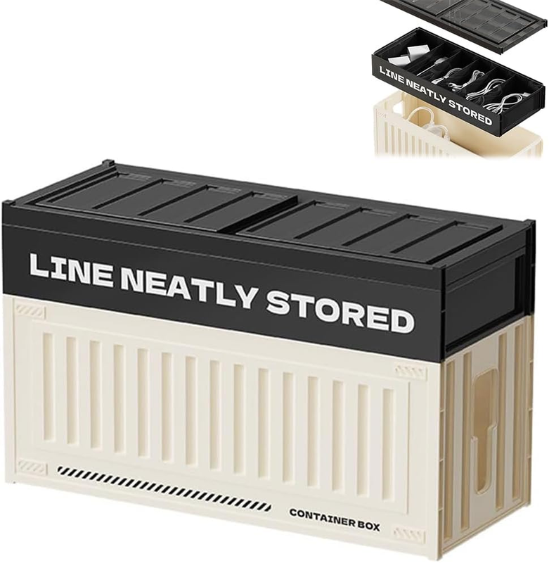 Cable Management Box Power Strip Organizer Cord Hider | Durable HIPS Material, C