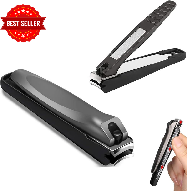 No Splash Nail Clippers with Catcher, Stainless Steel Professional Fingernail an