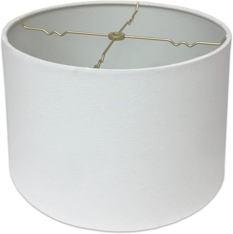HB-610-16LNWH Shallow Drum Hardback Lamp Shade, 15 X 16 X 10, Linen White