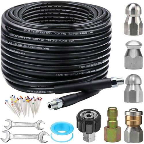 100ft Drain Cleaning Hose For Pressure Washer 5800psi
